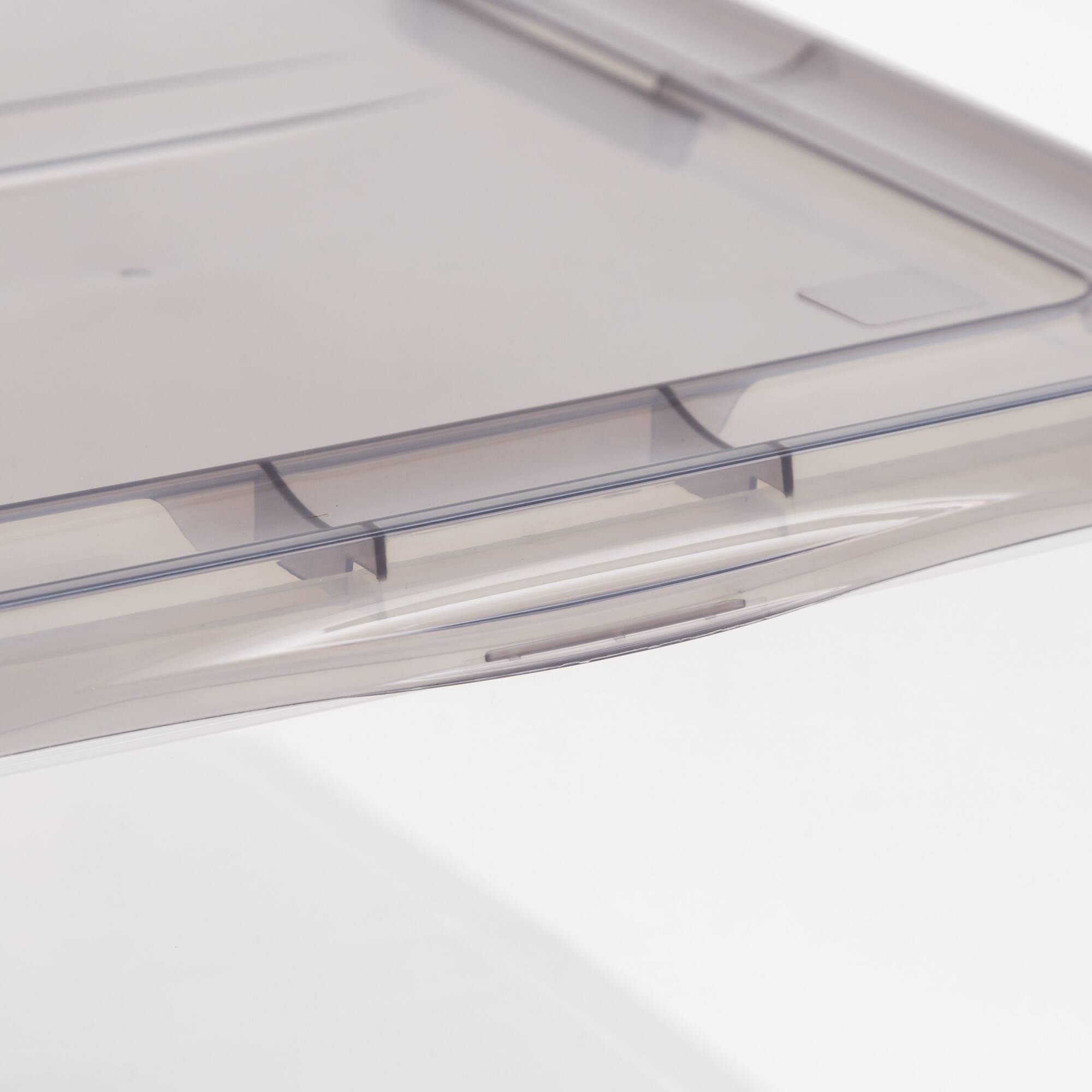 IRIS Clear Stackable Storage Boxes with Gray Lid